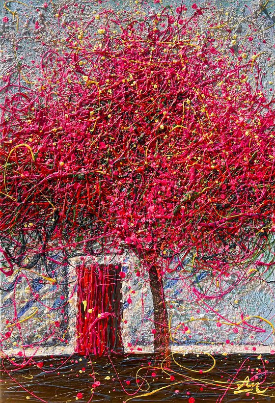 Under the Magenta Canopy - Framed
