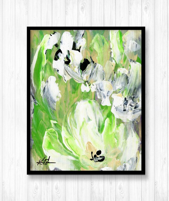 Tranquility Blooms 35 - Floral Painting by Kathy Morton Stanion