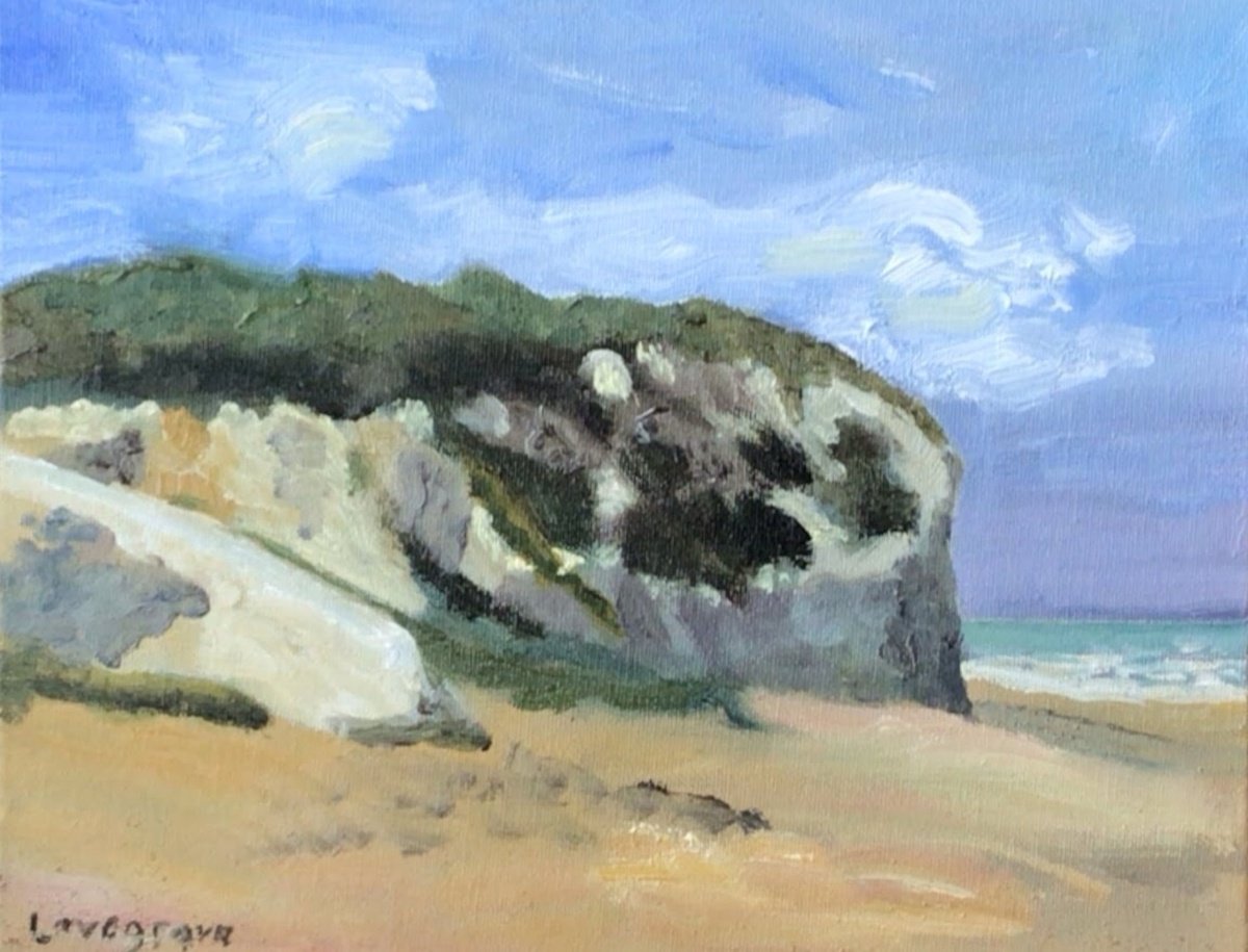 Impressionistic Landscape Oil Painting By Julian Lovegrove Art, 10 X 8", Afternoon Light At Botany Bay., Original Artwork