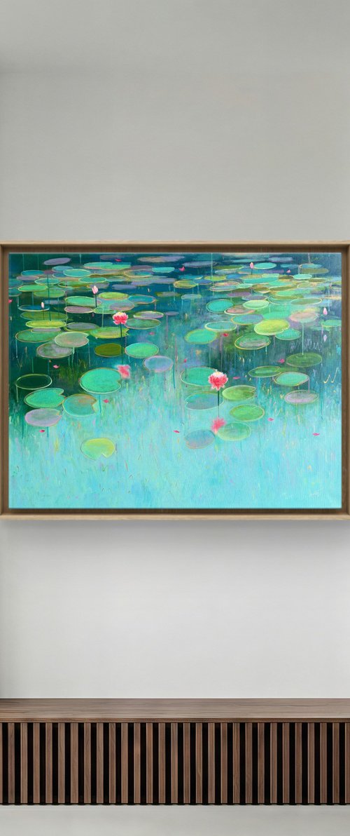 Blossoms in Teal by Amita Dand
