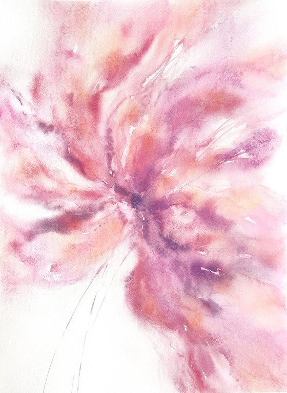 Abstract pink peony flower