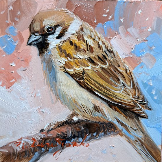 Sparrow bird painting