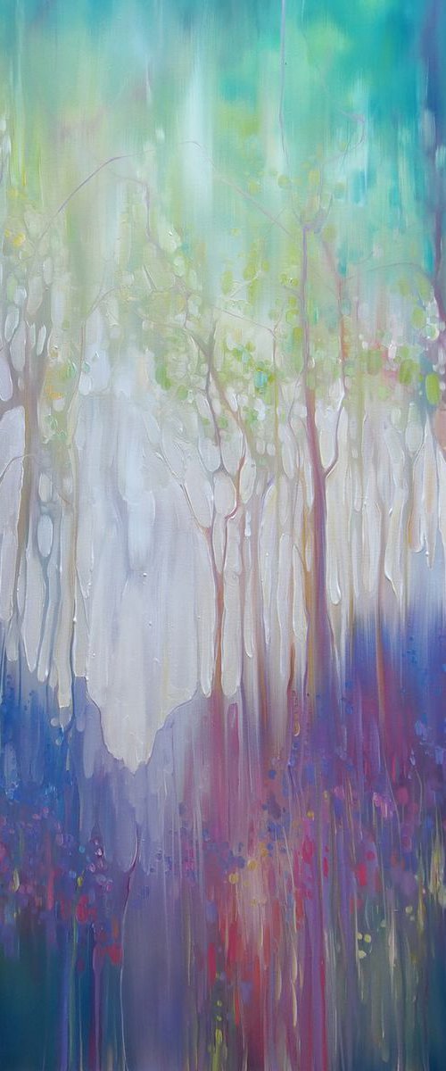 The Promise - an abstract woodland glade by Gill Bustamante