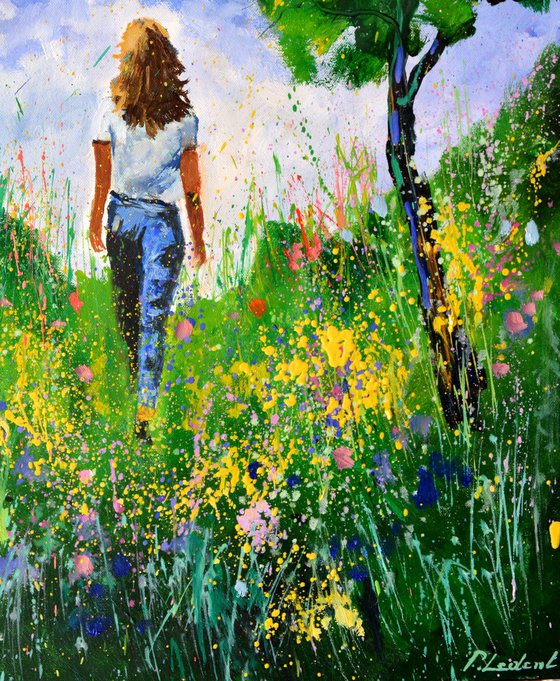 Walking in the grass