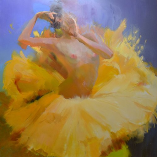 Oversized painting - Harmony in Yellow by Yuri Pysar