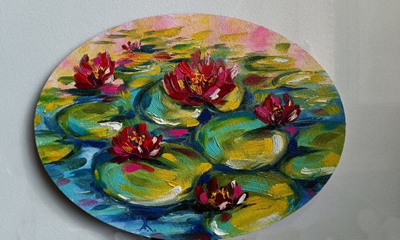 Lilies flowers - oil painting