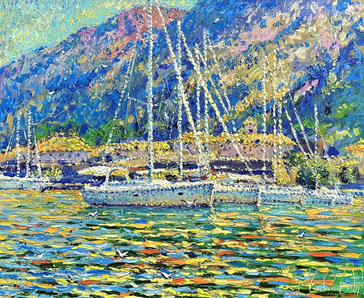 Impressionistic Landscape Oil Painting By Andrii Chebotaru, 33 X 28, A Beautiful Morning, Original Artwork