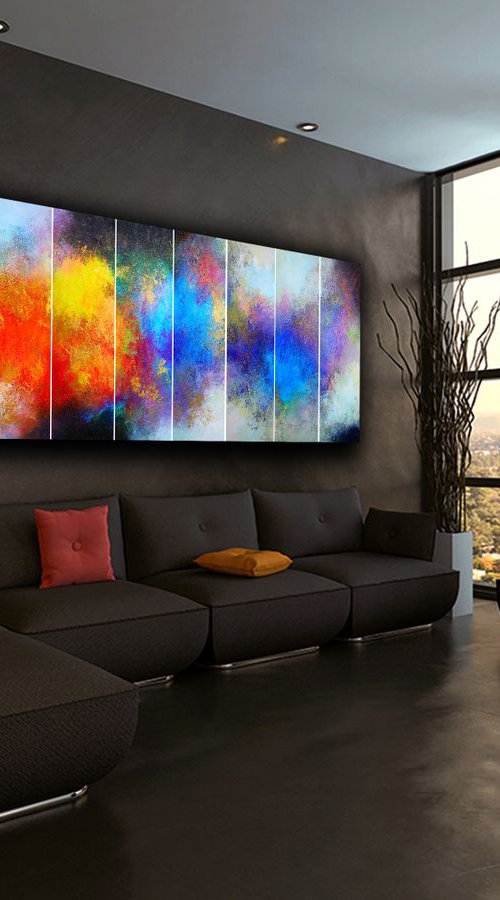 300x80cm. / Abstract Painting / 10 in 1  / Dance at dawn by Alex Senchenko