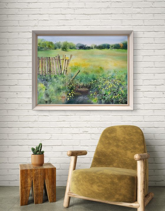 Rustic fence in golden light