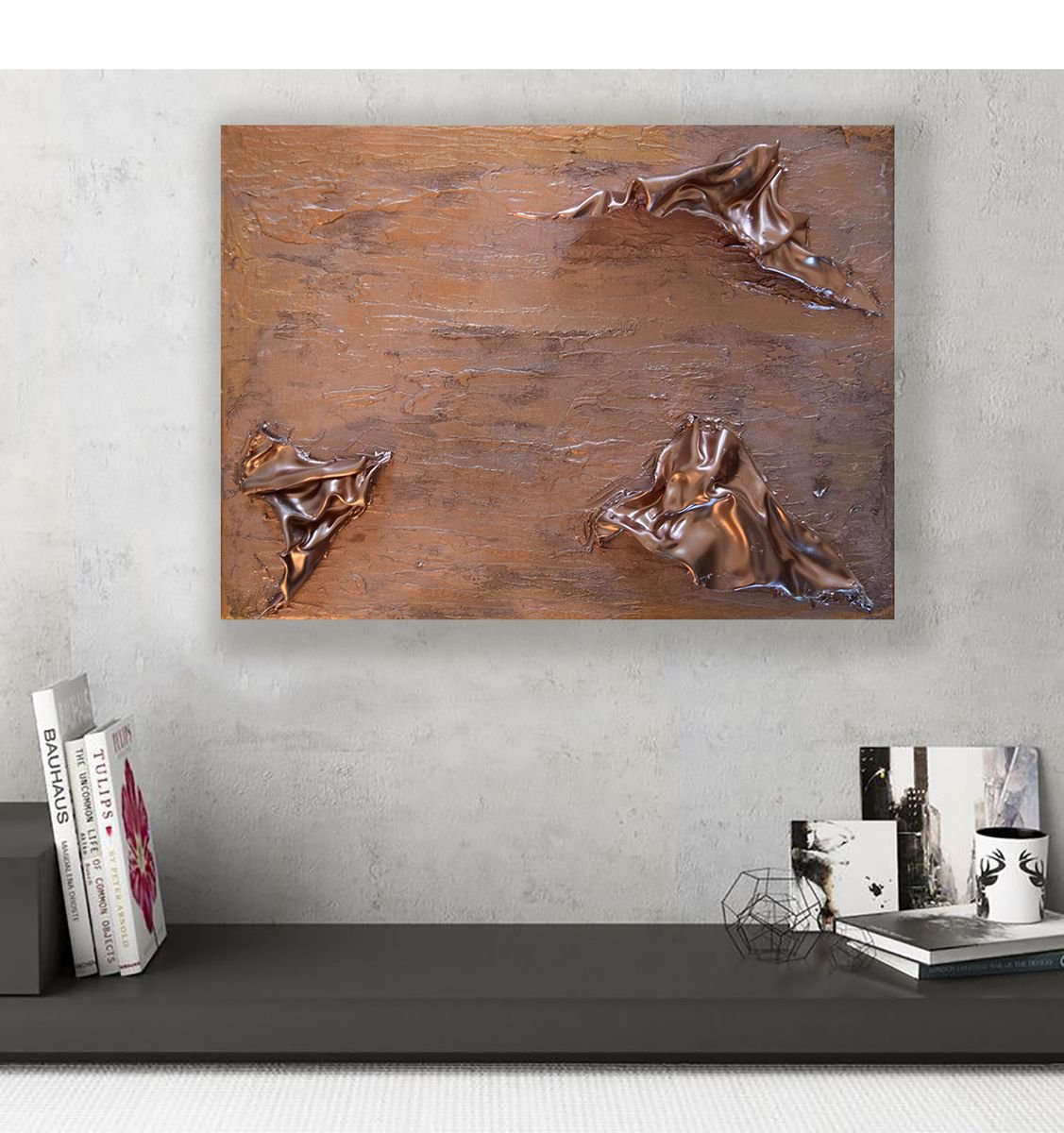 Broken Wings II Mixed Media on Canvas Series of 3D Contemporary Abstracts Office Home by Anna Sidi-Yacoub