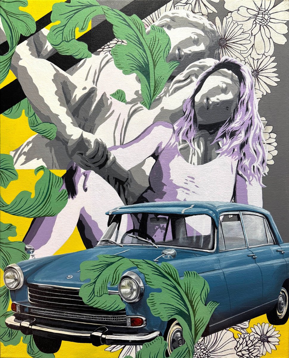 Urban And Pop Portrait Acrylic Painting By Mike Ferrari, 16 X 20", Lucretia, Original Artwork