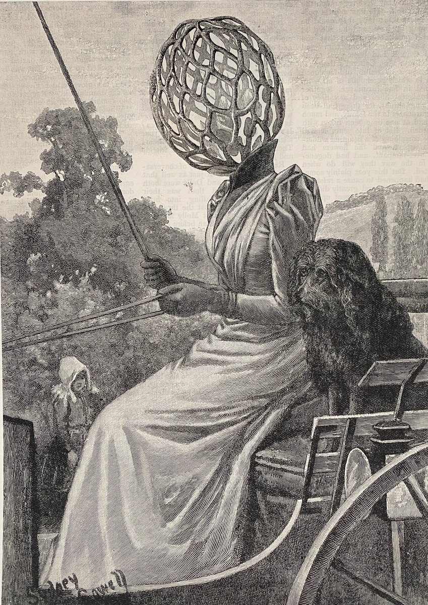 Surrealistic Portrait Collage By Tudor Evans, 6 X 9", On The Dog Cart, Original Artwork