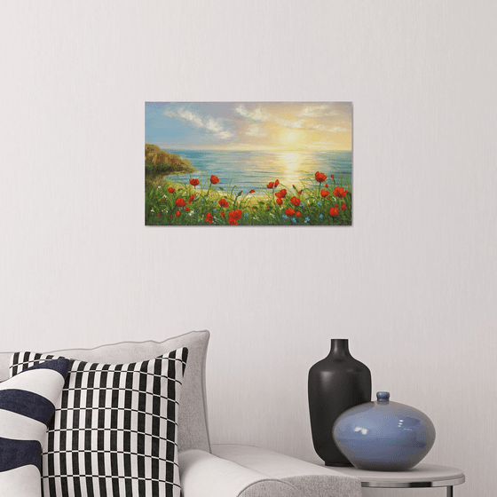 Poppies by sea