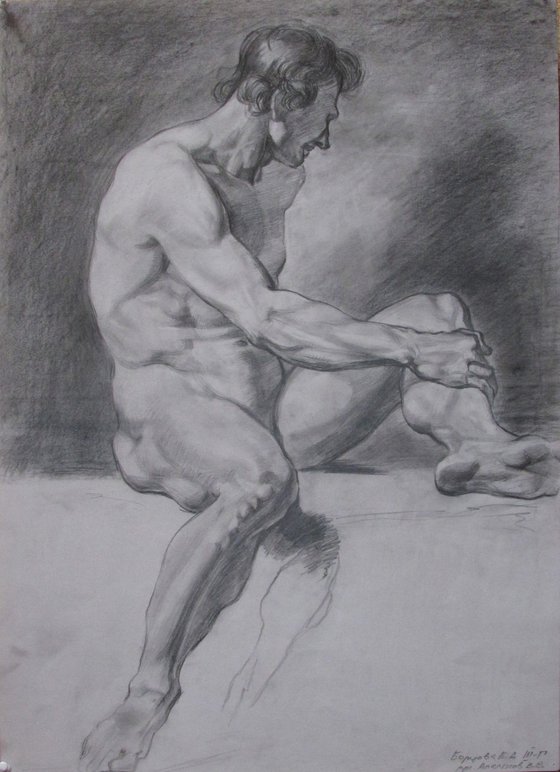 Nude male figure