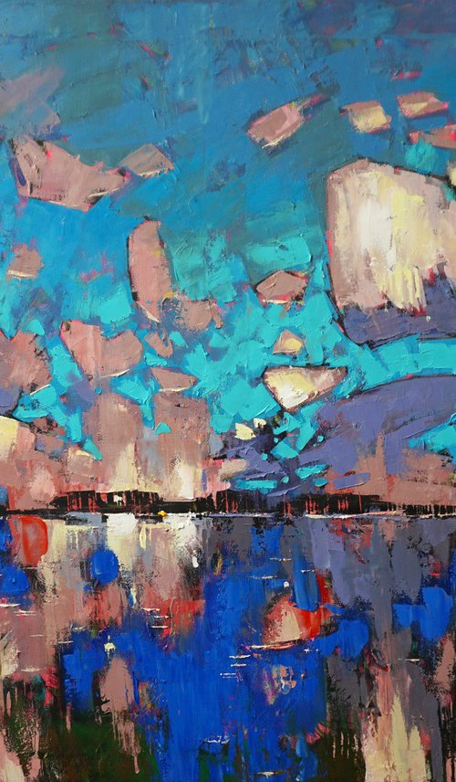 Mirror of water, boats in the clouds by Anastasiia Kraineva (Masniuk)