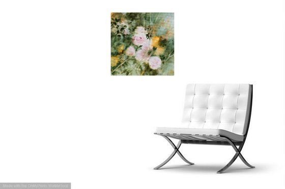 Sweet roses - Tribute to Renoir's impressionism - medium size 50X50 cm