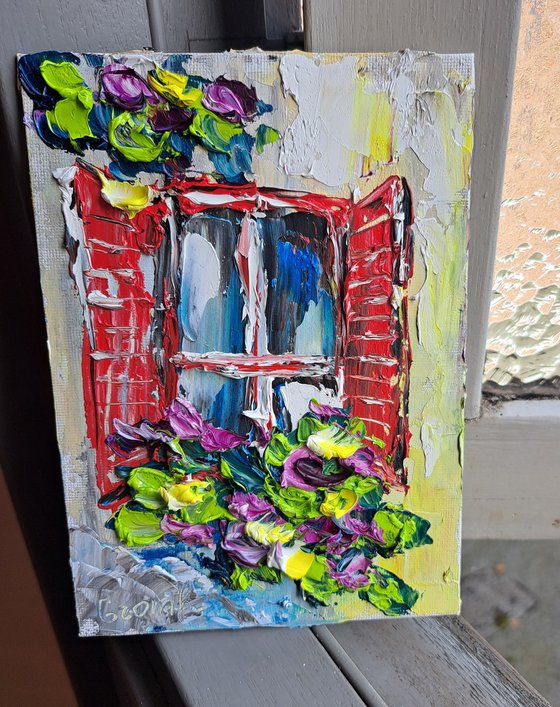 Window with Flowers mini