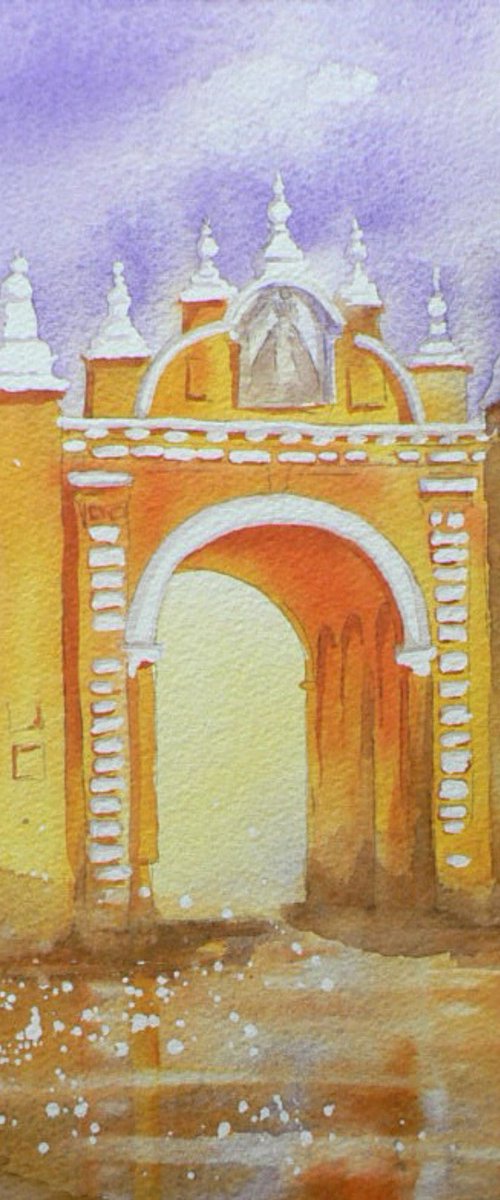 Arco de la Macarena, Seville. Original Watercolour - UK artist by Alison Fennell
