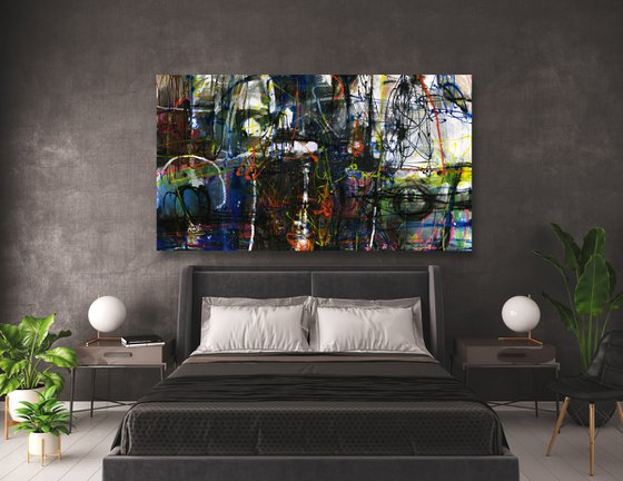 Urban Street - XXL Abstract Painting by Kathy Morton Stanion