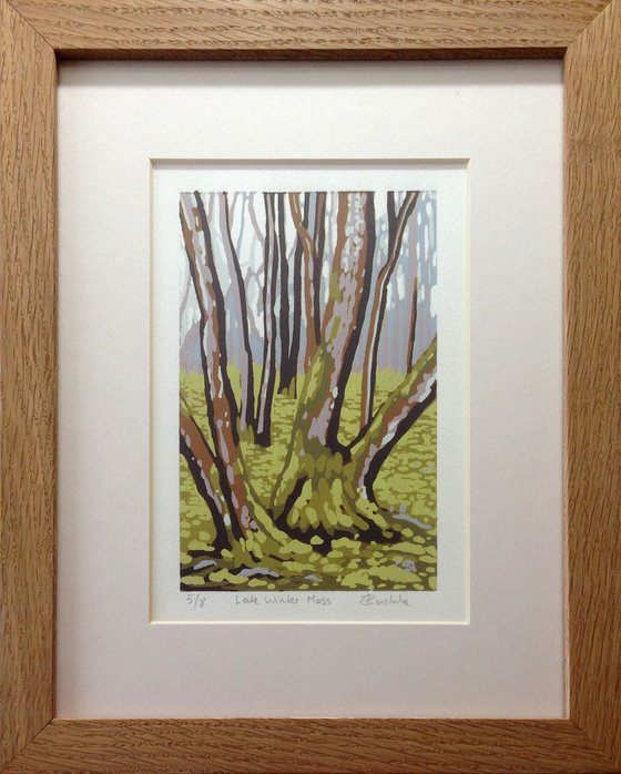 Late Winter Moss (on a Rainy Day), framed