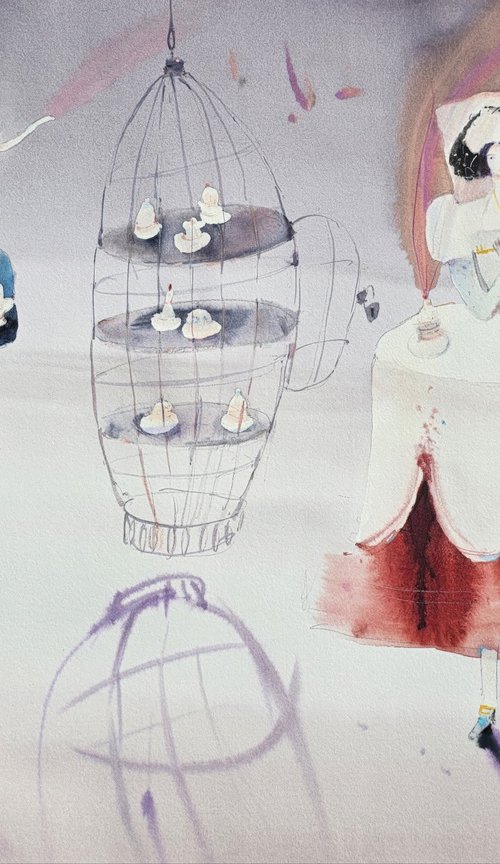 Tea Party Surreal Art by Olga Sova