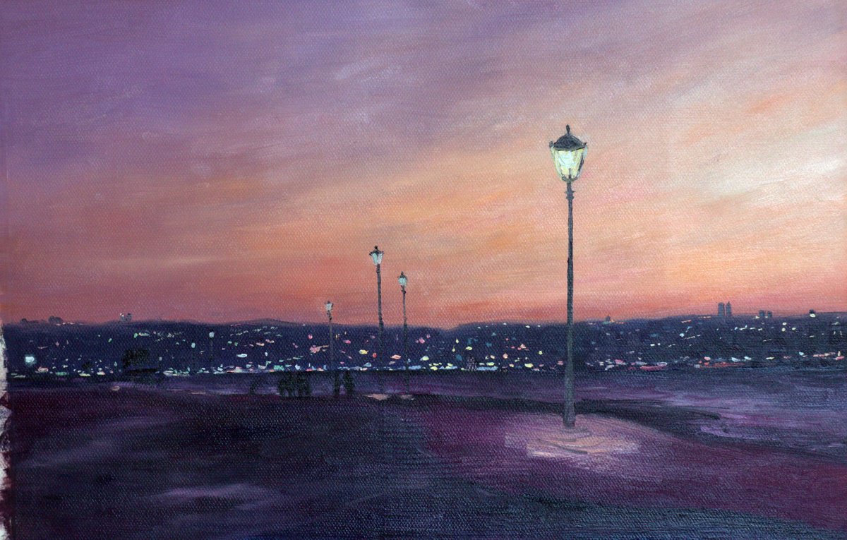 Haifa Bay Night View By Oleg Kamaev, 18 X 12, Artwork For Sale On Artfinder