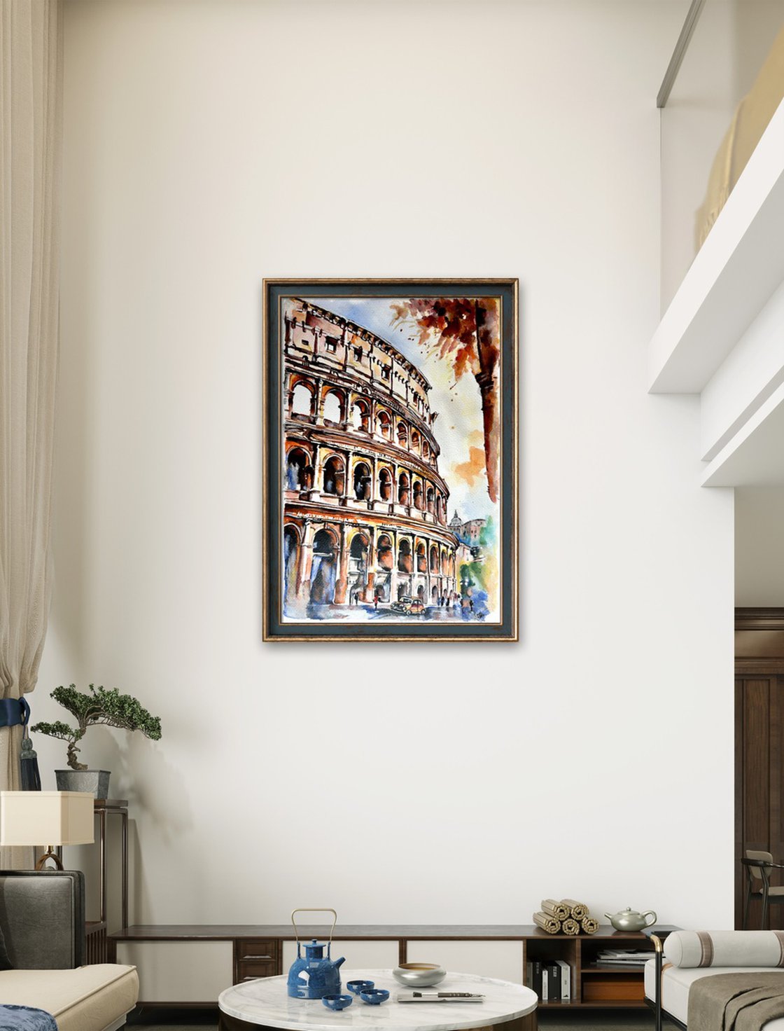 Original Mixed-media Painting - Timeless Rome by Misty Lady - M