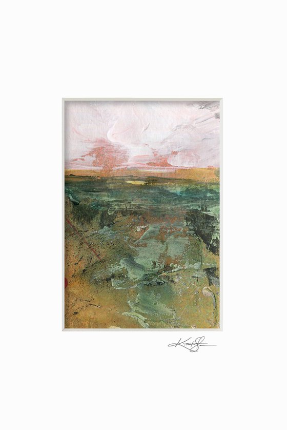 Mystical Land 459 - Small Textural Landscape painting by Kathy Morton Stanion