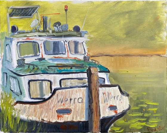Old Dutch canal boat