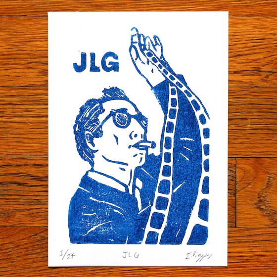 Jean-Luc Godard Linocut Print