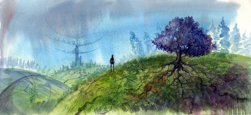 Landscape and Tree by Denis Godyna
