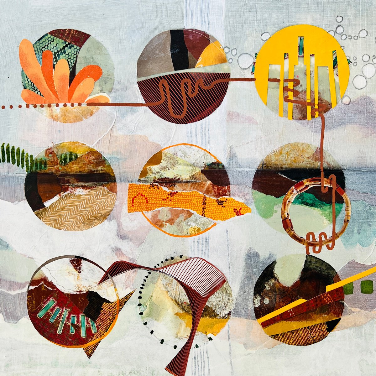 Organic Abstract Painting By Kathy Ferguson, 10 X 10", 70