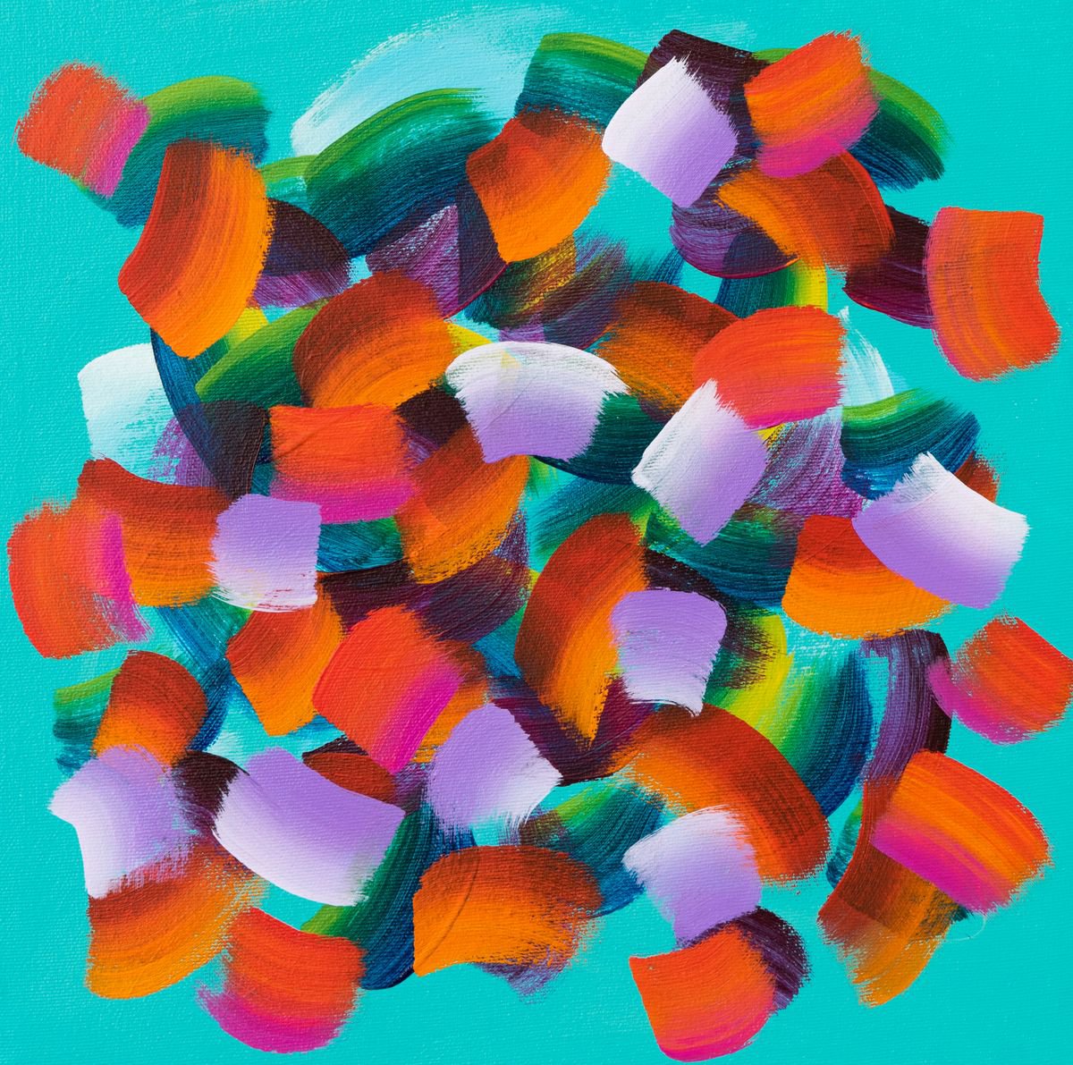 Effervescence 5 - Original acrylic square painting on canvas - Ready to hang by Chantal Proulx
