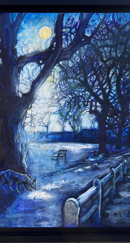 Christmas Fox on Twickenham Green by Patricia Clements