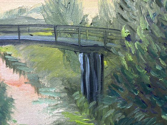 Small bridge at sunset