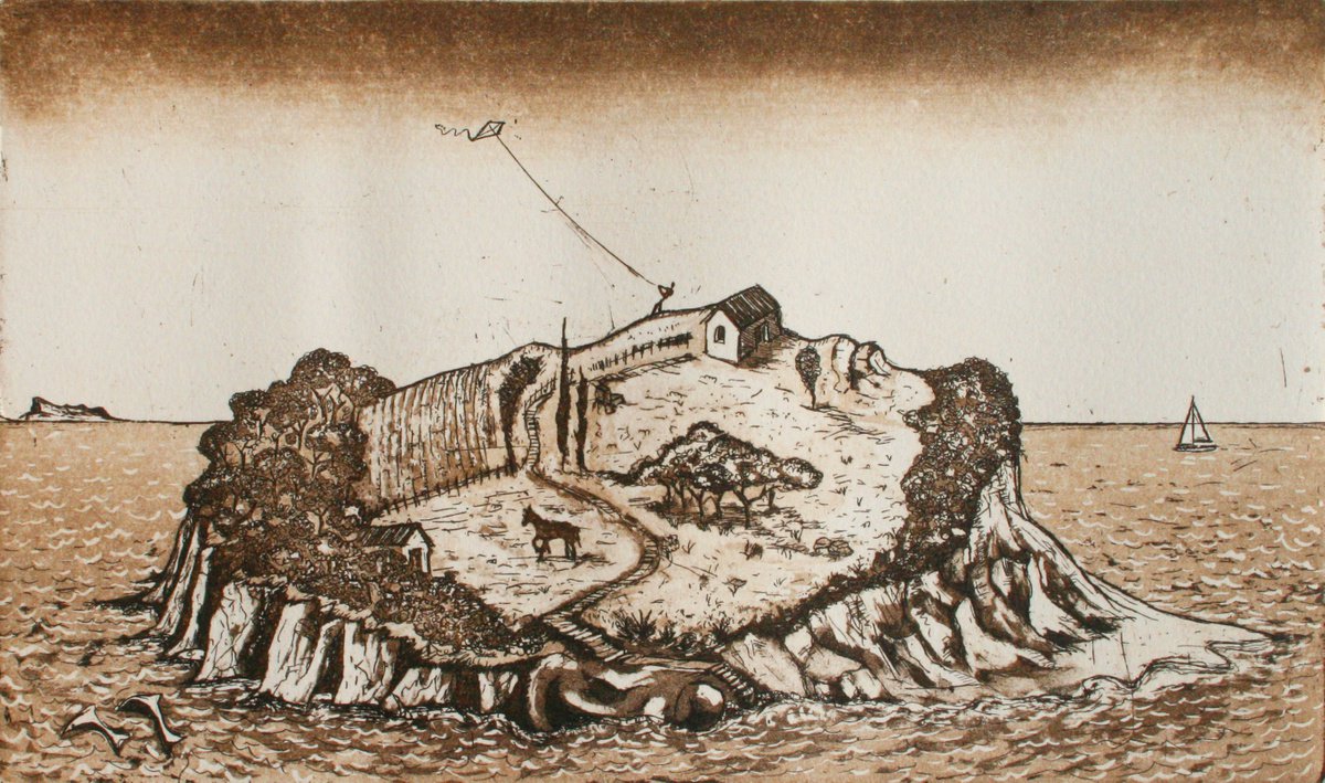 Landscape Etchings & Engravings By Graham Cooke, 17 X 11, Far, Far Away, Original Artwork