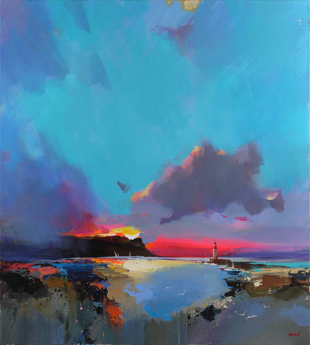 Impressionistic Landscape Acrylic Painting By Tetiana Bond, 35 X 39", A Serenade Of The Presence, Original Artwork