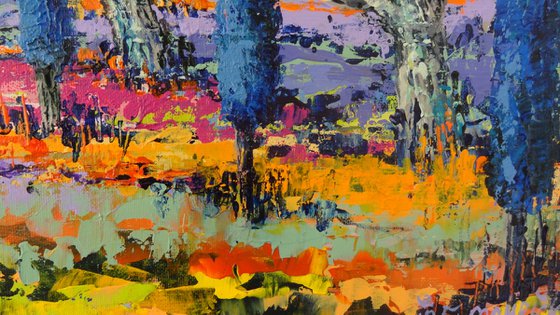 Blue cypresses