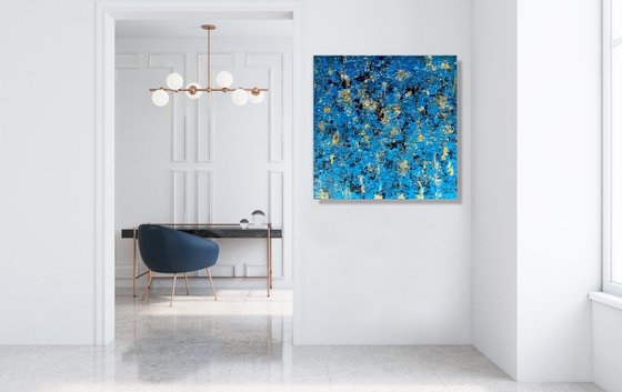 The Blue Sound - TEXTURED ABSTRACT ART – MODERN PAINTING. READY TO HANG!