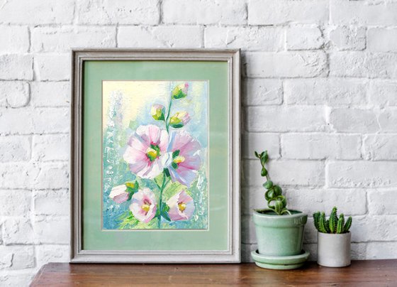 Mallow flowers painting