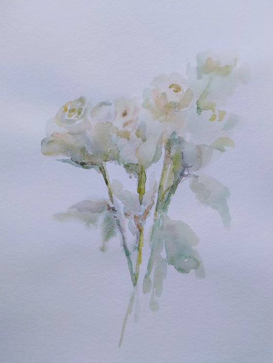 Roses. Original watercolour painting 2021