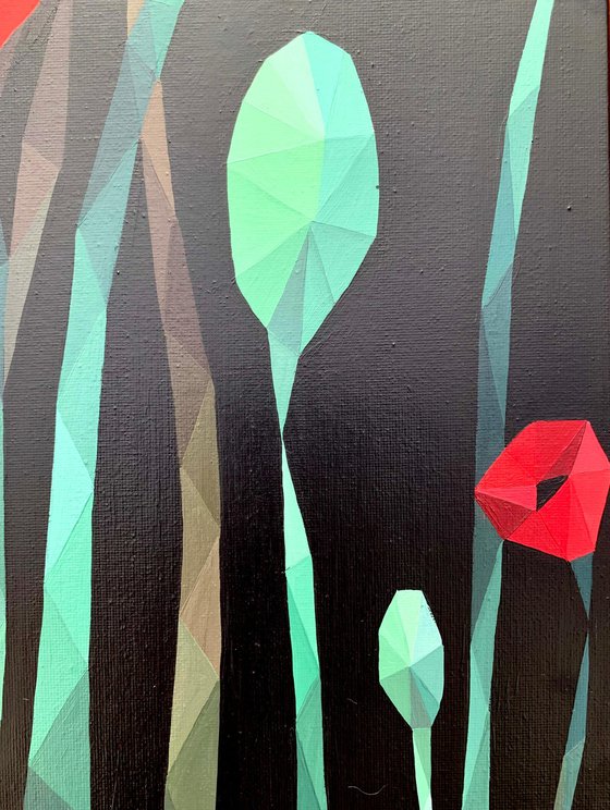 SCARLET POPPY ON A BLACK