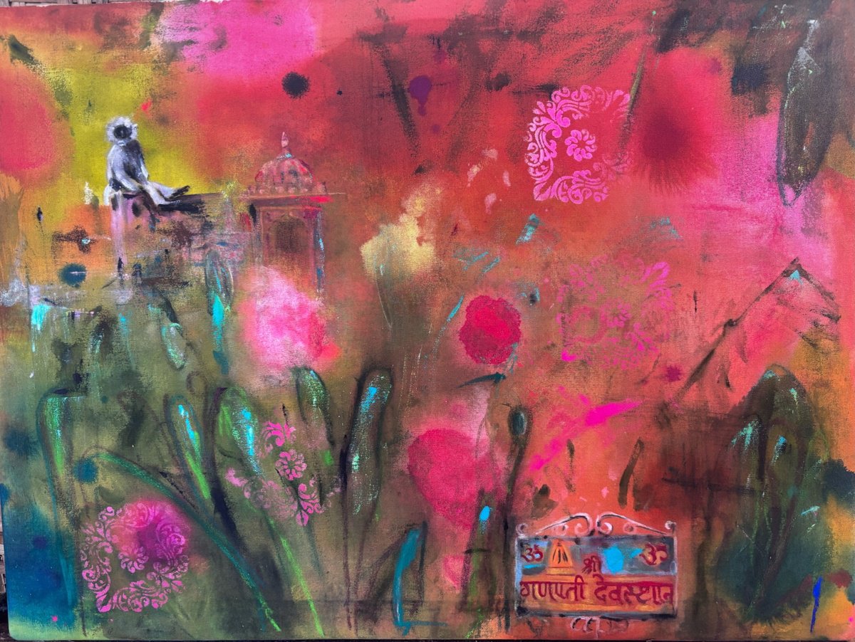 Expressive Animal Acrylic Painting By Charlotte Gerrard, 32 X 41, The Last Monkey Of Talpona, Original Artwork