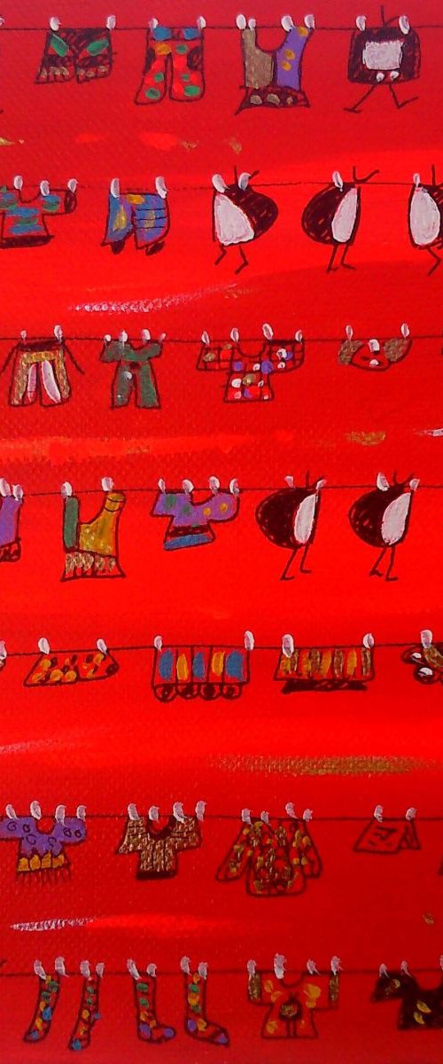 Red Laundry TVs by Maria Luisa  Azzini