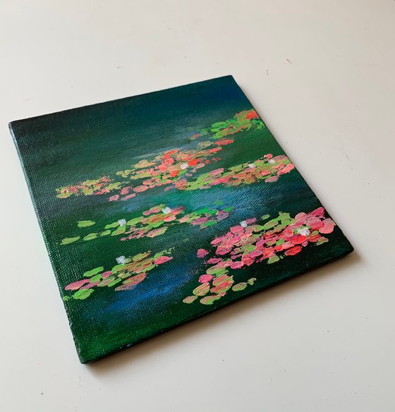 Mystery water lily pond ! Miniature painting