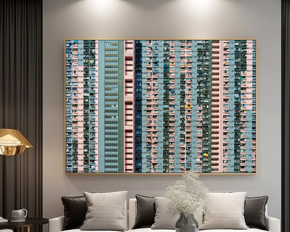 Abstract Cityscapes Photograph By Serge Horta, 59 X 39", Sheer Urbanism Viii, Original Artwork