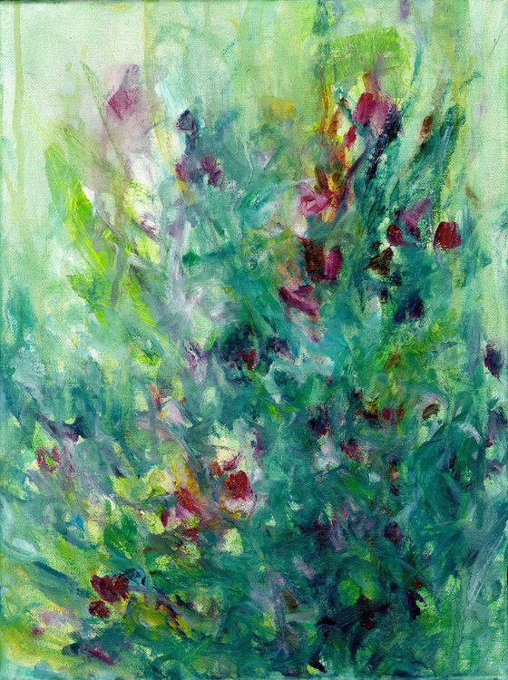 Floral Lullaby 35 - Flower Oil Painting by Kathy Morton Stanion