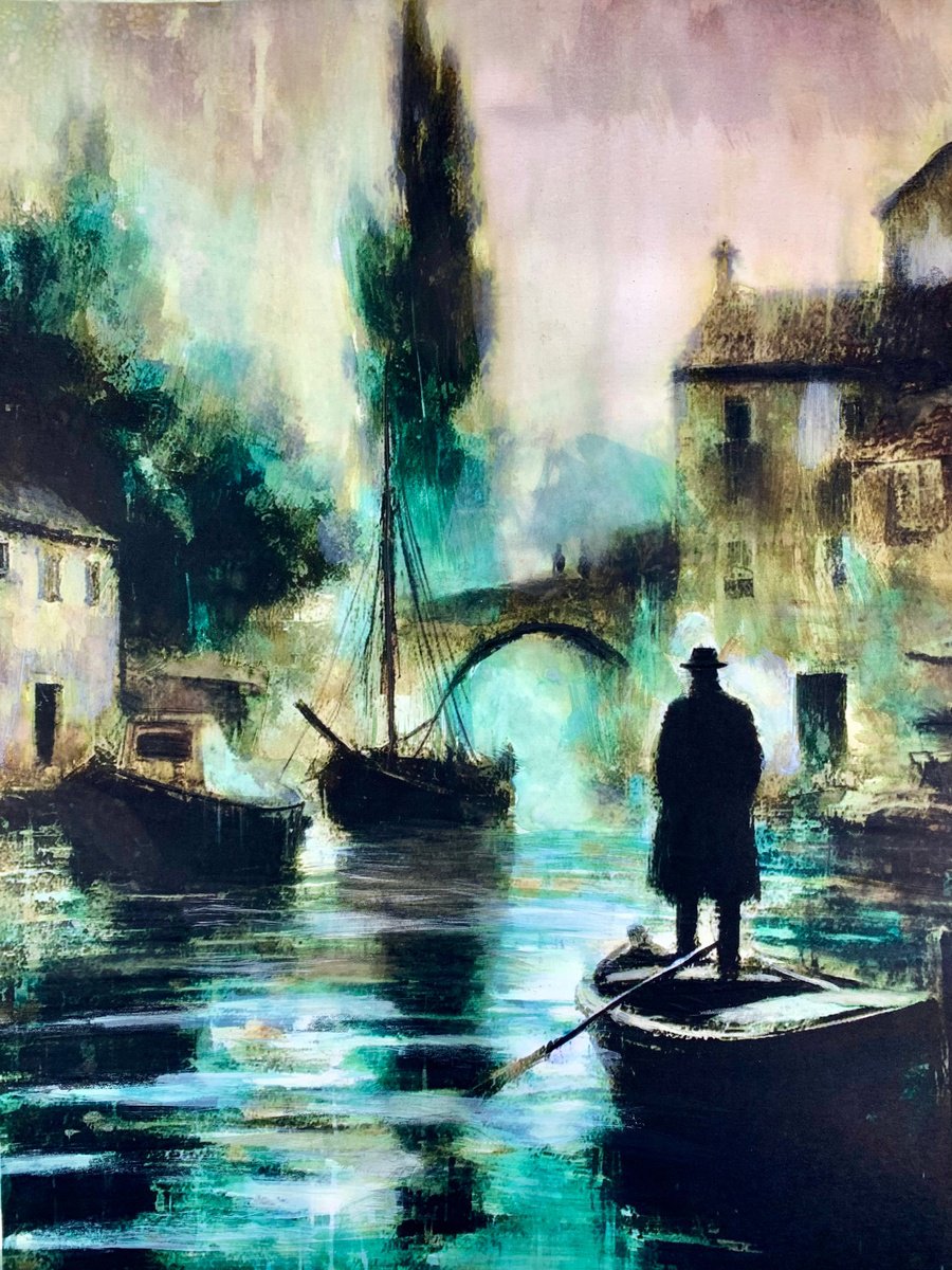 Impressionistic Landscape Painting By Sinisa Alujevic, 12 X 17", Unknown Man, Original Artwork