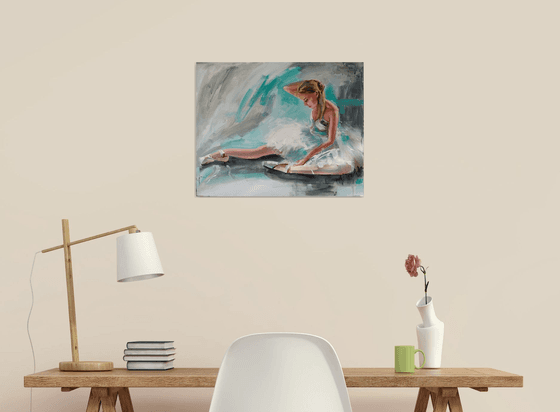 Thoughts -Ballerina Painting on MDF
