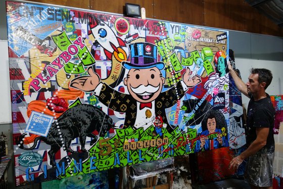 Monopoly Stock Picker 250cm x 150cm Textured Urban Pop Art